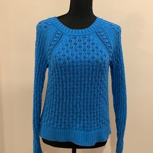 🌺Blue Crochet Knit Sweater